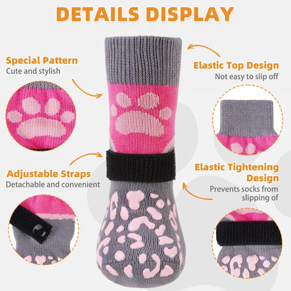 KOOLTAIL Dog Socks Shoes for Hot Pavement to Prevent Licking Paws, Winter Dog Boots&Paw Protector for Hardwood Floors Anti Slip,Traction Control Grip Booties for Small Medium Large Senior Dogs,Black M