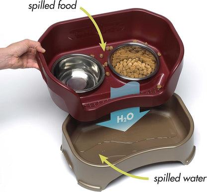 Neater Pet Brands Neater Feeder Deluxe Mess Proof Dog Bowls Elevated for Large Dogs Over 40 lbs, Made in USA, No Spill Raised Dog Food Bowl Stand Feeding Station, Food and Water Bowl Set, Black