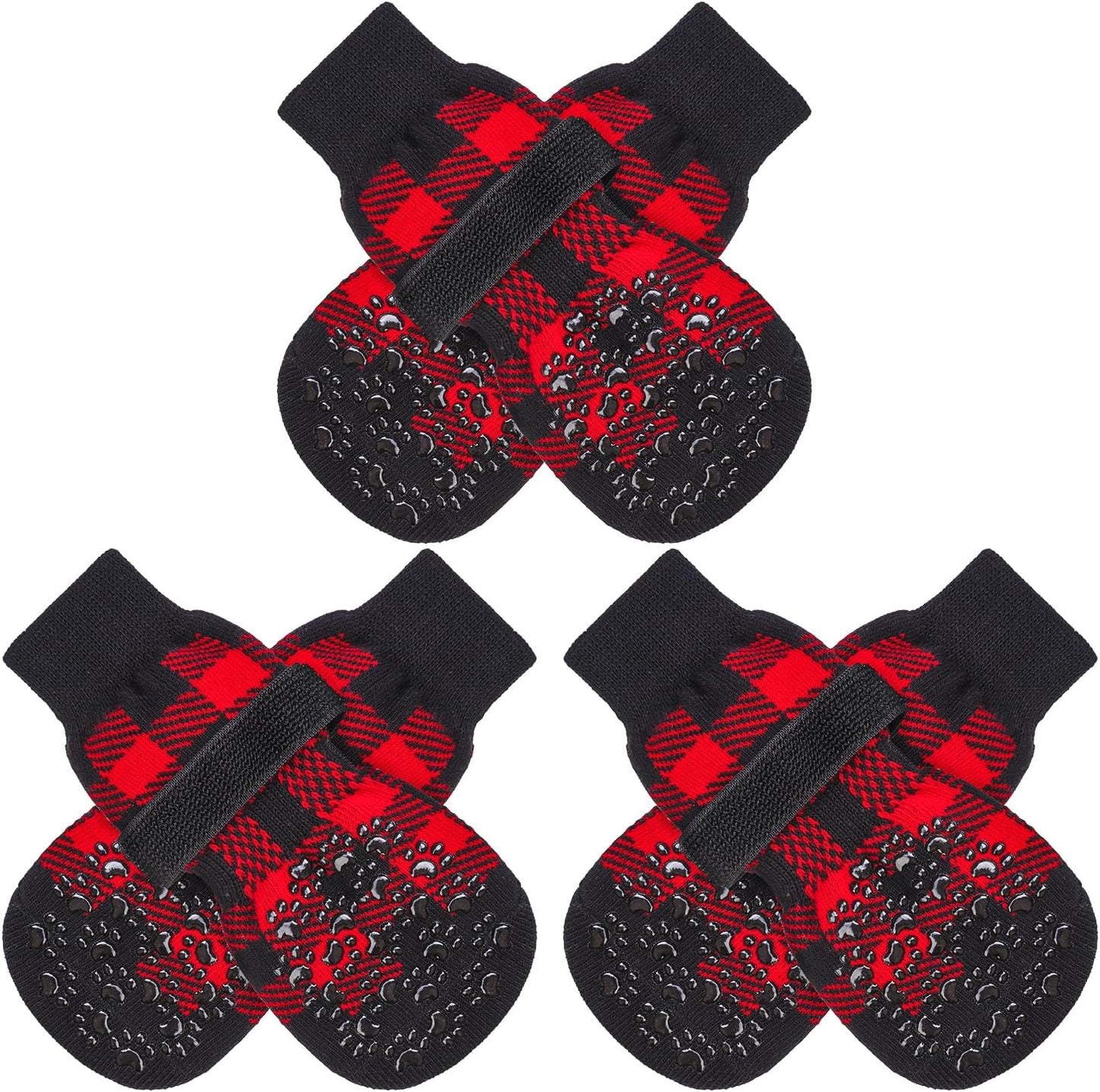 EXPAWLORER 6Pcs Anti-Slip Dog Socks to Prevent Licking Paws,Dog Shoes for Hot Pavement,Dog Booties Traction Control on Hardwood Floor,Boots & Paw Protectors, for Puppy Small Medium Large Senior Dogs