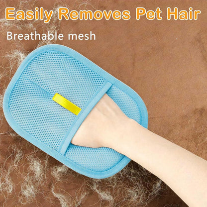 Thickened Pet Hair Removal Glove - Electrostatic Cat Dog Hair Remover Glove, Reusable Magic Brush Pet Hair Remover Tool for Couch, Carpet, and Car Seat (Black,1 Pack)