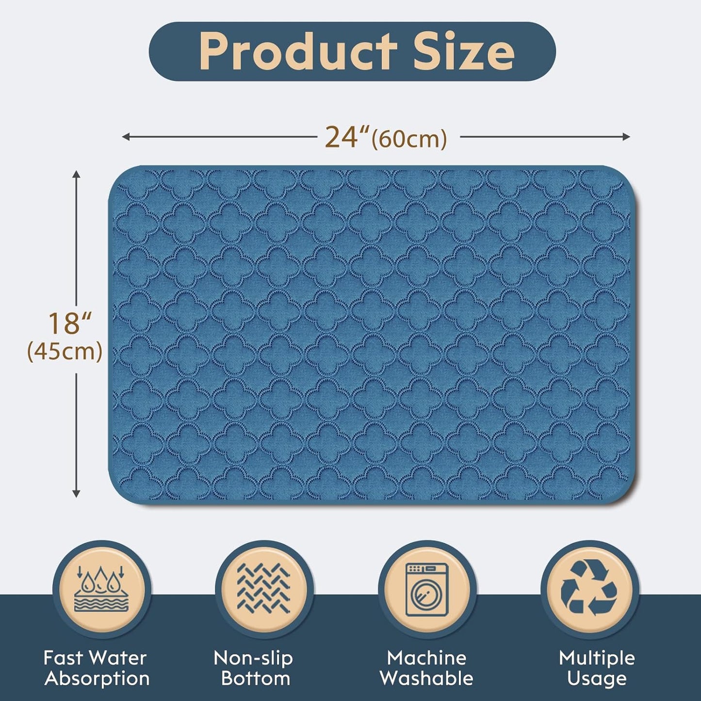 FunFurry Washable Pee Pads for Dogs - 4 Pack Reusable Pee Pads，Waterproof Puppy Pads，Pet Training Pads，Super Absorbent with Dog Paw Shape Non-Slip Backing (Cream, 18" X 24" - 4 Pack)