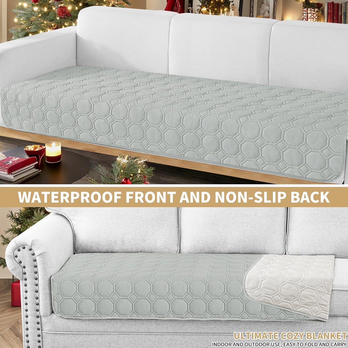 ZNSAYOTX Ultimate Cozy Blankets (30"x70") 100% Waterproof Sofa Mat Blanket for Dog Pets, Bed Couch Protector with Non-Slip Back Washable Durable, Pee Scratch Proof Easy to Clean (Dark Grey)