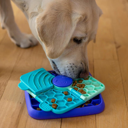 Outward Hound by Nina Ottosson Lick N’ Flip Level 1 Dog Puzzle Toy, Lick Mat & Slow Feeder – Non-Slip Base Beginner Enrichment for Small & Medium Dogs, Holds 1 Cup Wet or Dry Food, 7.4" x 7.4"