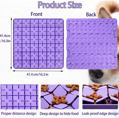 Small Silicone Snuffle Mat for Small Dogs Puppy Cat Slow Down Eating,Slow Feeder Lick Mat for Dry Wet Food for Pet Training Smell,Encourages Natural Foraging Skill,Relieving Stress