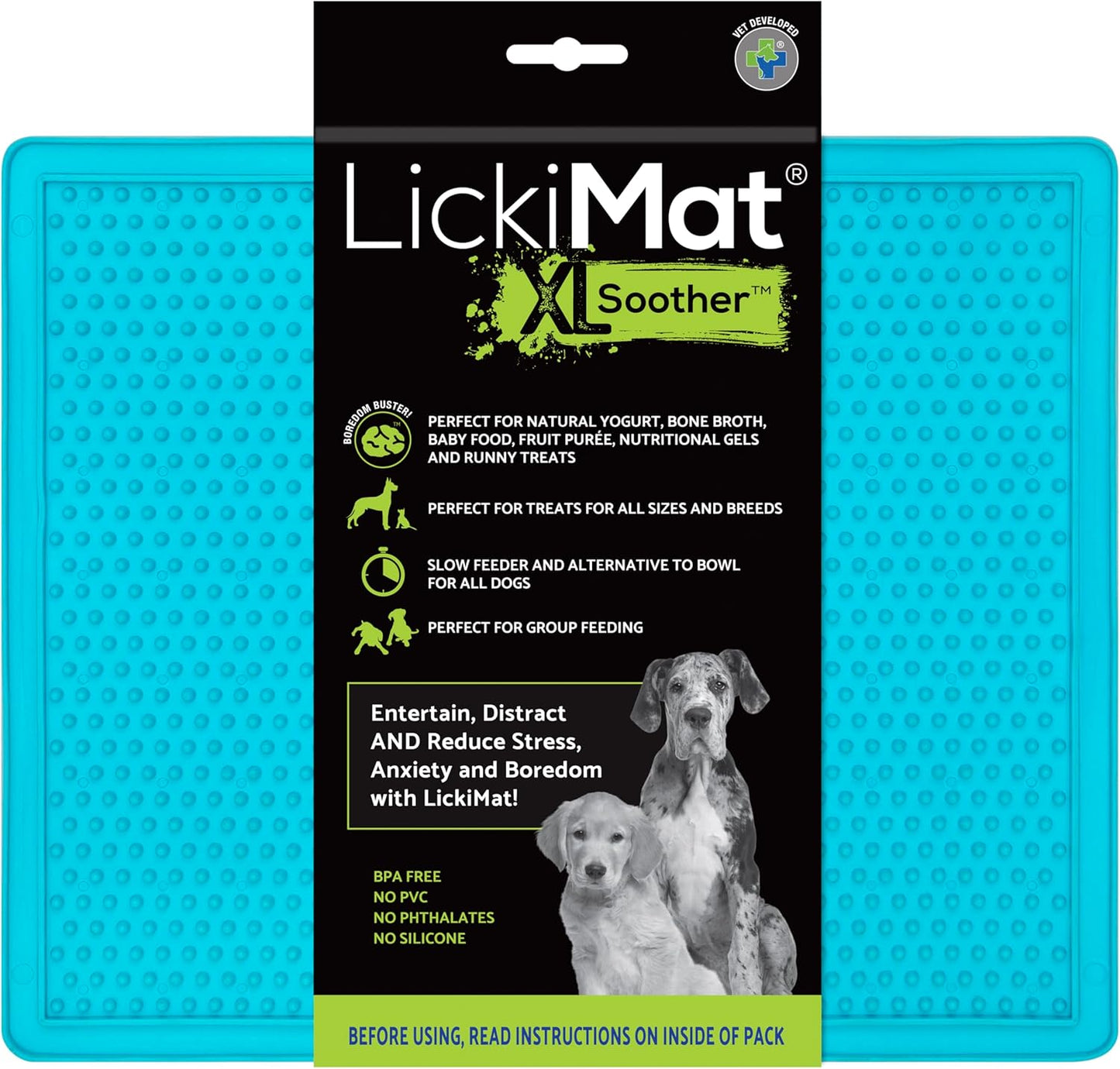 LickiMat X Large Breed Buddy Dog Lick Mat, Dog Calmer, Slow Feeder, Anxiety Reliever Alternative to Puzzle Toys, Slow Feeding Bowls. Use Peanut Butter, Wet, Raw, Mixed Food, Healthy Treats - Orange