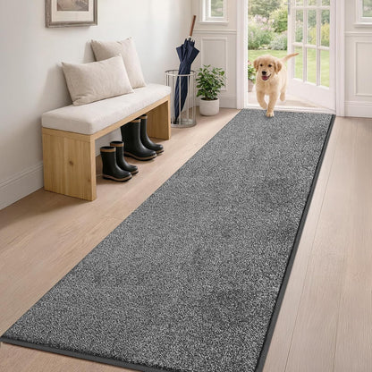 PURRUGS Dirt Trapping Door Mat 20" x 31.5", Non-Slip Machine Washable Entryway Rug, Dog Doormat, Indoor Front Door Mat, Super Absorbent Entry Rug for Muddy Shoes & Paws, Bluish Grey-Black