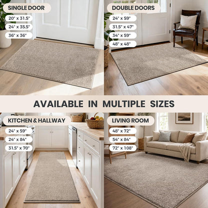 PURRUGS Dirt Trapping Door Mat 20" x 31.5", Non-Slip Machine Washable Entryway Rug, Dog Doormat, Indoor Front Door Mat, Super Absorbent Entry Rug for Muddy Shoes & Paws, Bluish Grey-Black