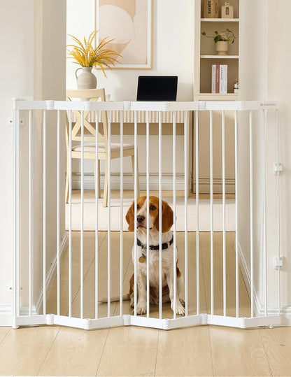 No Pawblems Retractable Safty Gate, Metal Adjustable Dog Gate for Doorways, Stairs & Hallways, Expands to 45" Wide, 36" Tall Gate, Auto Retract Design, No Bottom Bar, Black