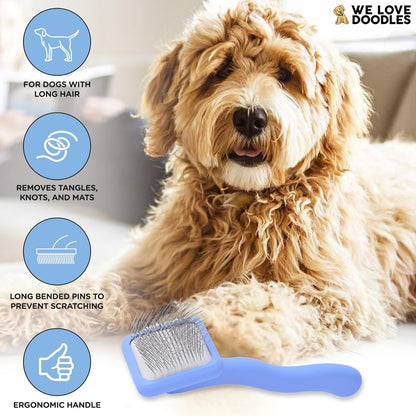 We Love Doodles Large Slicker Brush & Lavender Detangler Spray Pack - for Long-Haired Dogs, Dog Leave-In Conditioner for Reducing Mats, Knots & Tangles, Dematting & Conditioning Kit, 16 oz