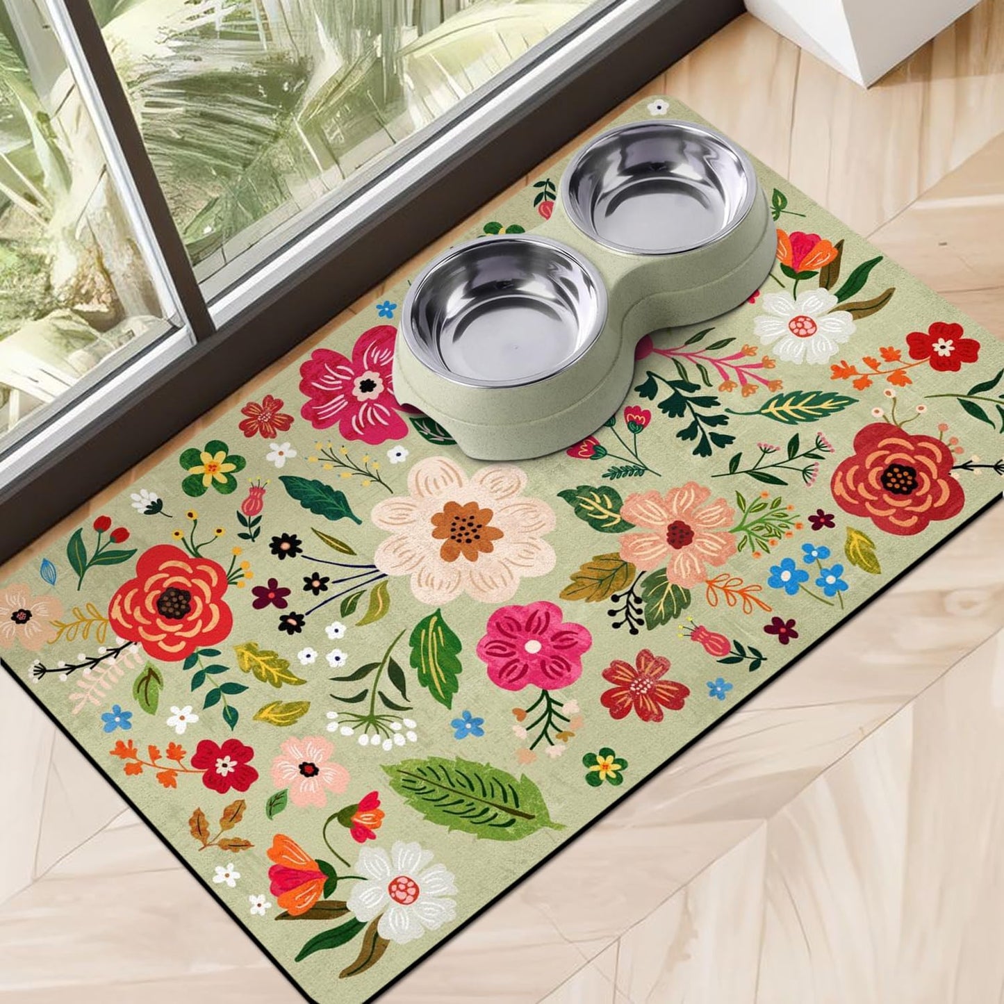 Dog Food Mats for Floors, Absorbent Dog Bowl Mat for Food and Water Dispenser, Quick Dry Cat Food Mat Pet Supplies