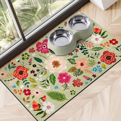 Dog Food Mats for Floors, Absorbent Dog Bowl Mat for Food and Water Dispenser, Quick Dry Cat Food Mat Pet Supplies