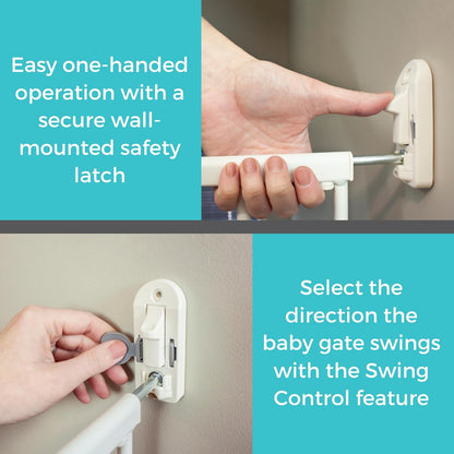 Toddleroo by North States - Easy Swing & Lock Baby Gate Series 2: Hardware Mounted Metal Safety for Stairs & Doorways - Adjustable 28.68 to 47.85 Inches Wide - 31 Inches Tall - Matte Bronze