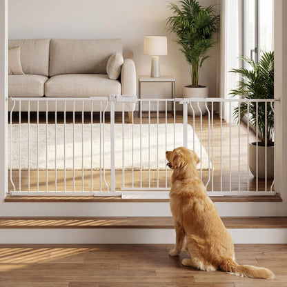 Extra Wide Baby Gate Tension Indoor Safety Gates Black Metal Large Pressure Mounted Pet Gate Walk Through Long Safety Dog Gate for The House Doorways Stairs (62.2"-66.93"/158-170CM, Black)