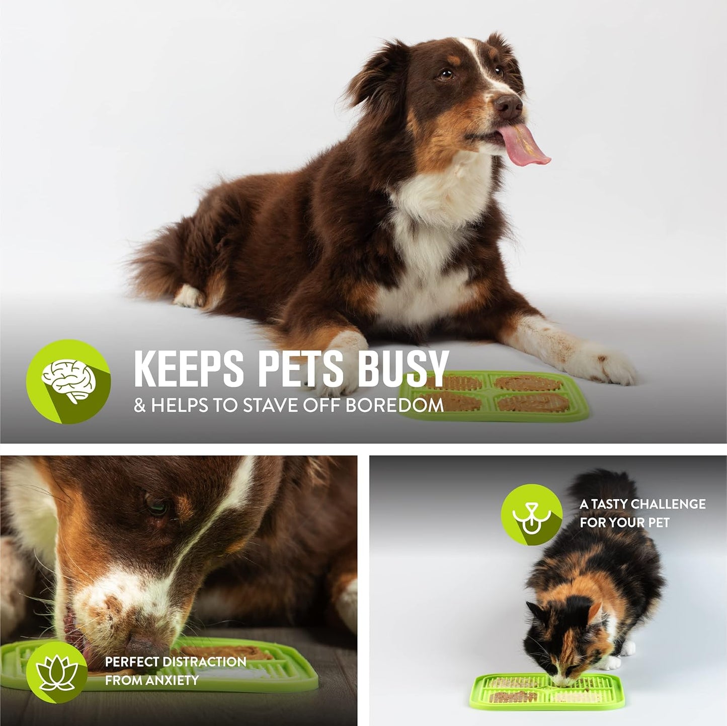 Hyper Pet IQ Treat Lick Mat for Dogs & Cats | Dog & Cat Slow Feeder & Enrichment Toy | Made in USA