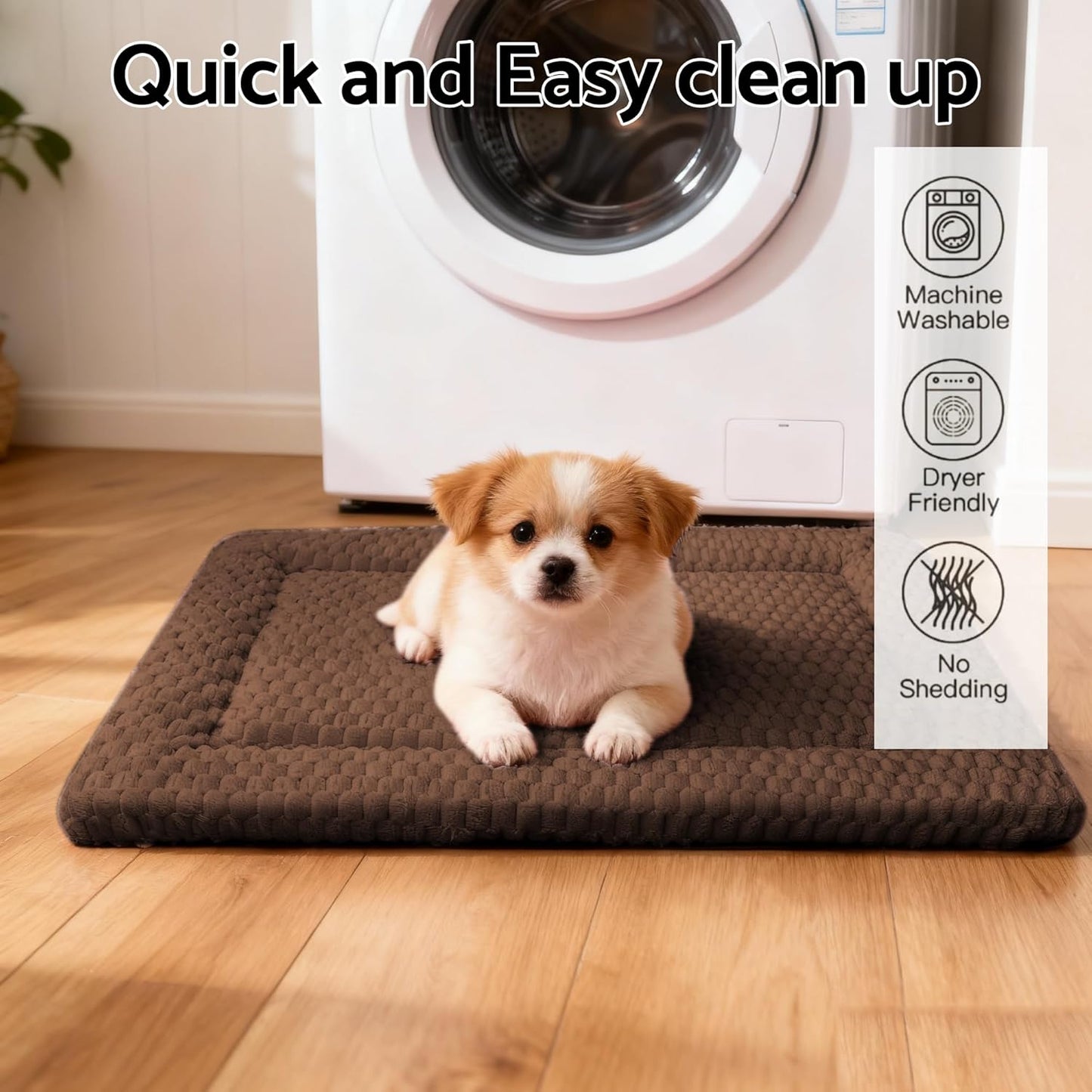 Dog Bed Mat, Reversible Crate Pad & Cute Dog Bed - Machine Washable Kennel Mat with Ultra Soft for Small Dogs (Cool/Warm), 24" x 18", Grey&Star