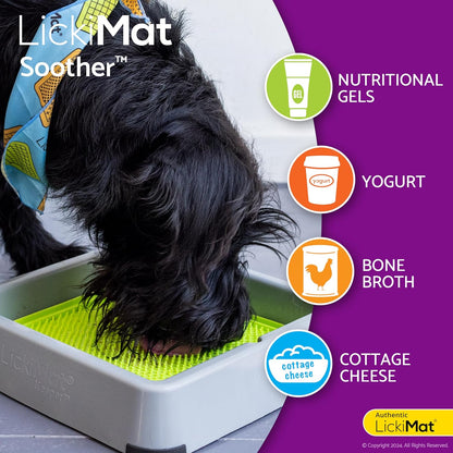 LickiMat Classic Soother Slow Feeder for Dogs Lick Mat Boredom Anxiety Reducer Perfect for Food Treats Yogurt Liquid Food Peanut Butter Fun Alternative to a Slow Feed Dog Bowl, Turquoise