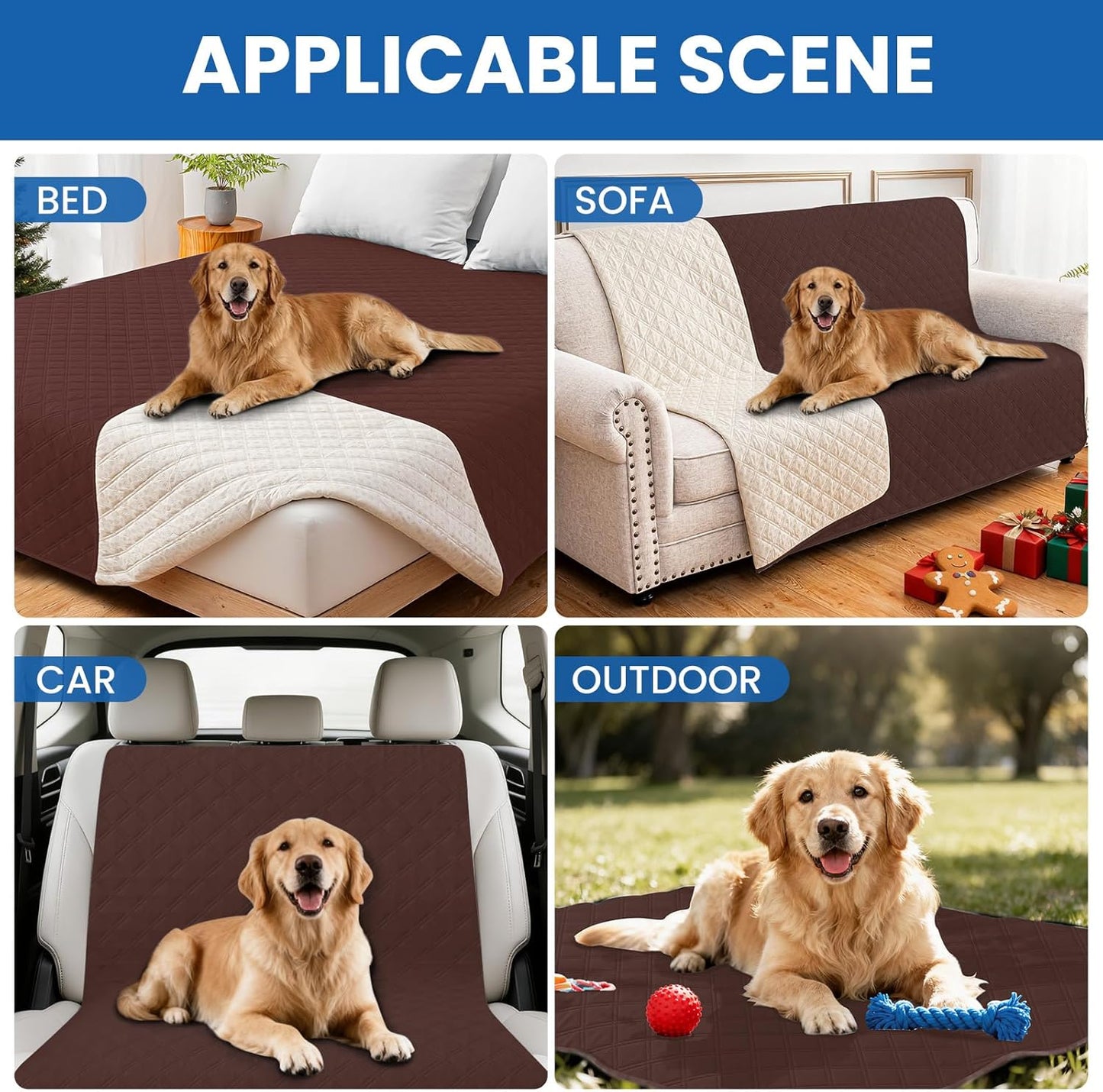 Waterproof Dog Blanket, Non-Slip Soft Pet Bed Cover, Couch Cover for Dogs Washable, Protects Sofa, Furniture, Crate, Car, Tear Resistant Leakproof Pet Blanket (30x70 Inch, Dark Grey)