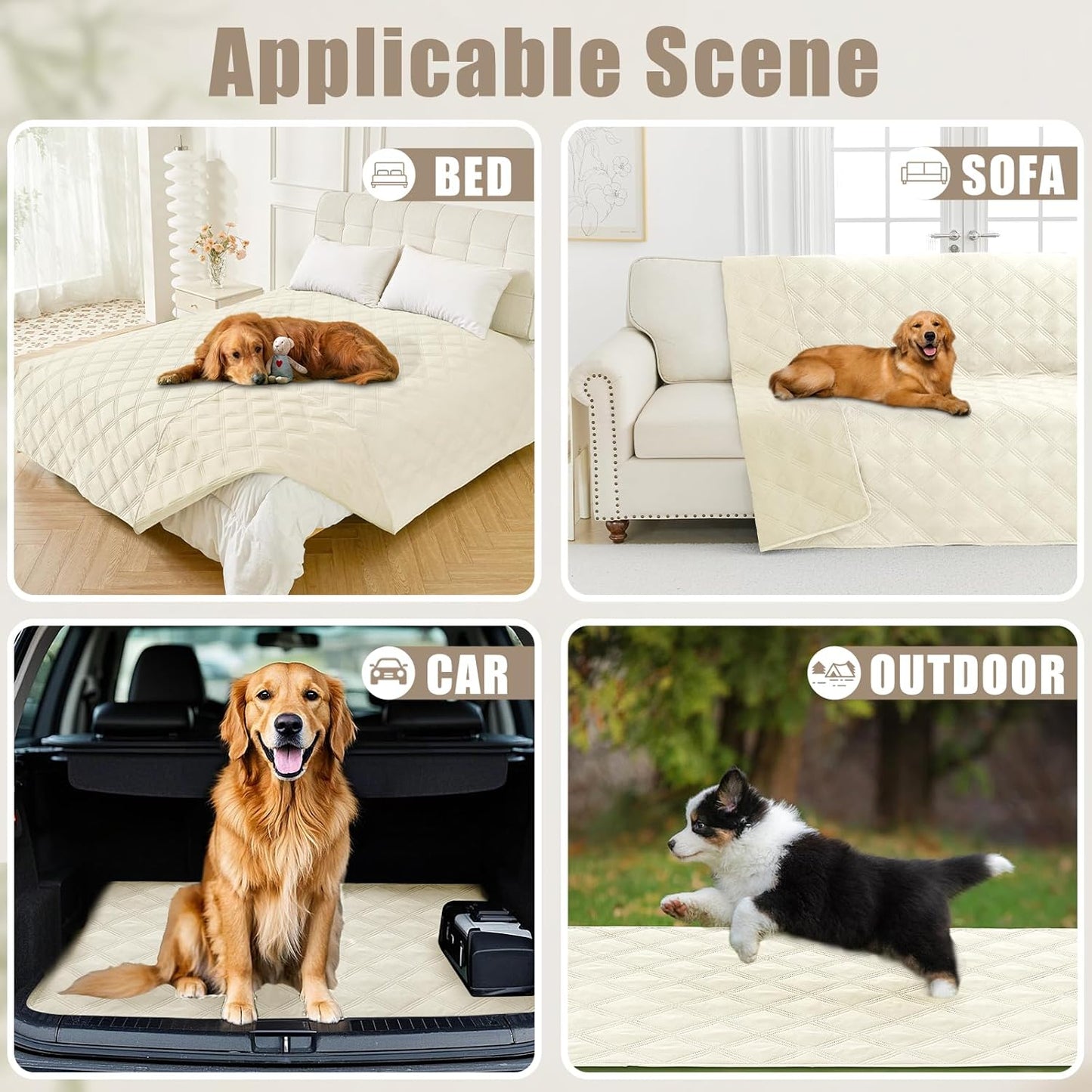 Smiry Waterproof Dog Bed Cover Blanket 30x70, Soft Reversible Pet Blanket, Washable Leakproof Cats Dogs Couch Cover for Sofa, Couch, Furniture, Grey/Dark Grey