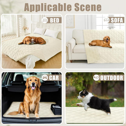 Smiry Waterproof Dog Bed Cover Blanket 30x70, Soft Reversible Pet Blanket, Washable Leakproof Cats Dogs Couch Cover for Sofa, Couch, Furniture, Grey/Dark Grey