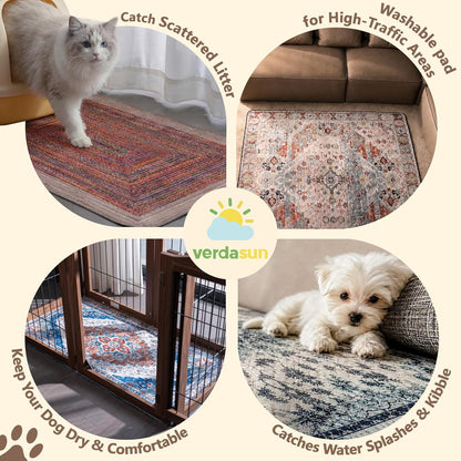 Washable Pee Pads for Dogs, Reusable Puppy Potty Training Pads, Ultra-Absorbent Thick Waterproof Leak-Proof Non-Slip Pads & Mat for Crate, Playpen, Floor, Whelping & Housebreaking , 2 Pack 18"x24"