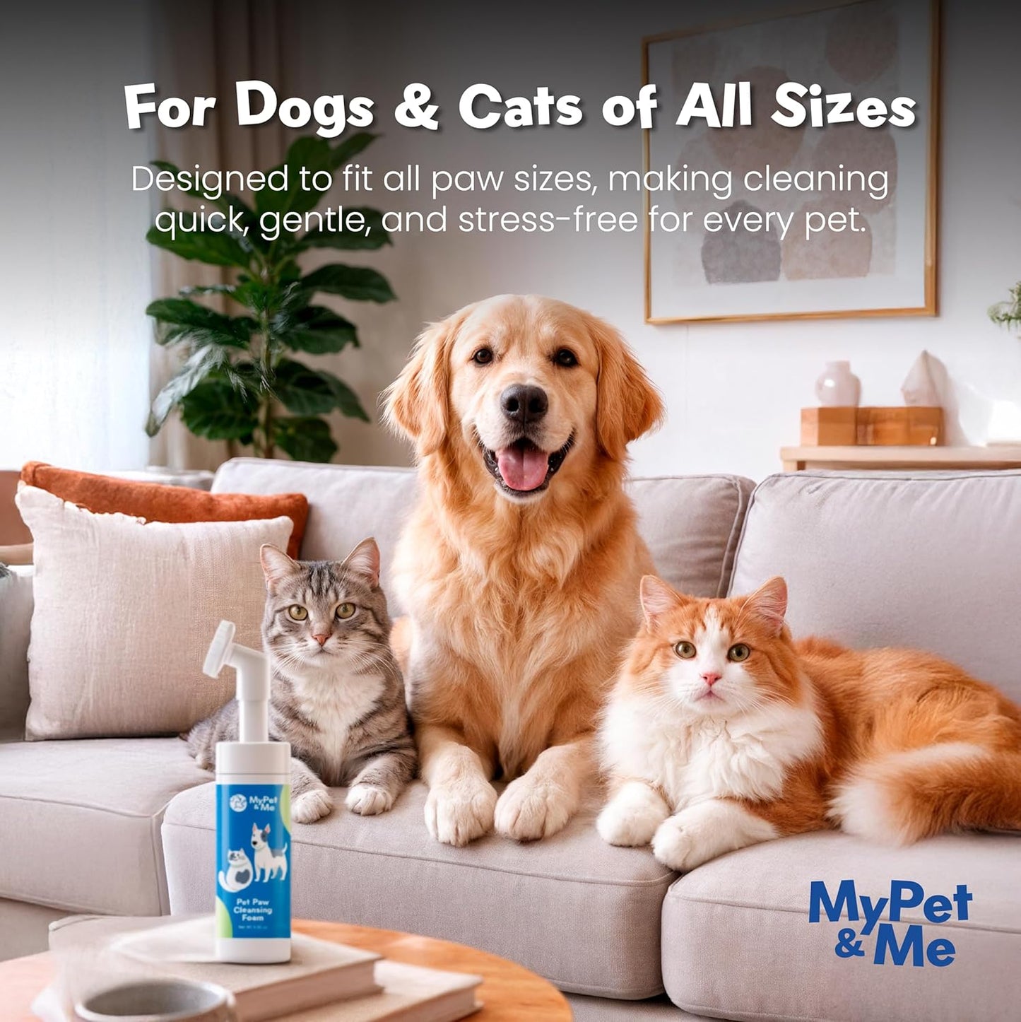 My Pet & Me - Dog Paw Cleaner - Foaming Cleanser for Easy Cleaning - No-Rinse Dog Paw Washer - Gentle Foot Cleaner for Dogs - Paw Wash for Small & Large Dogs - 4.05 oz