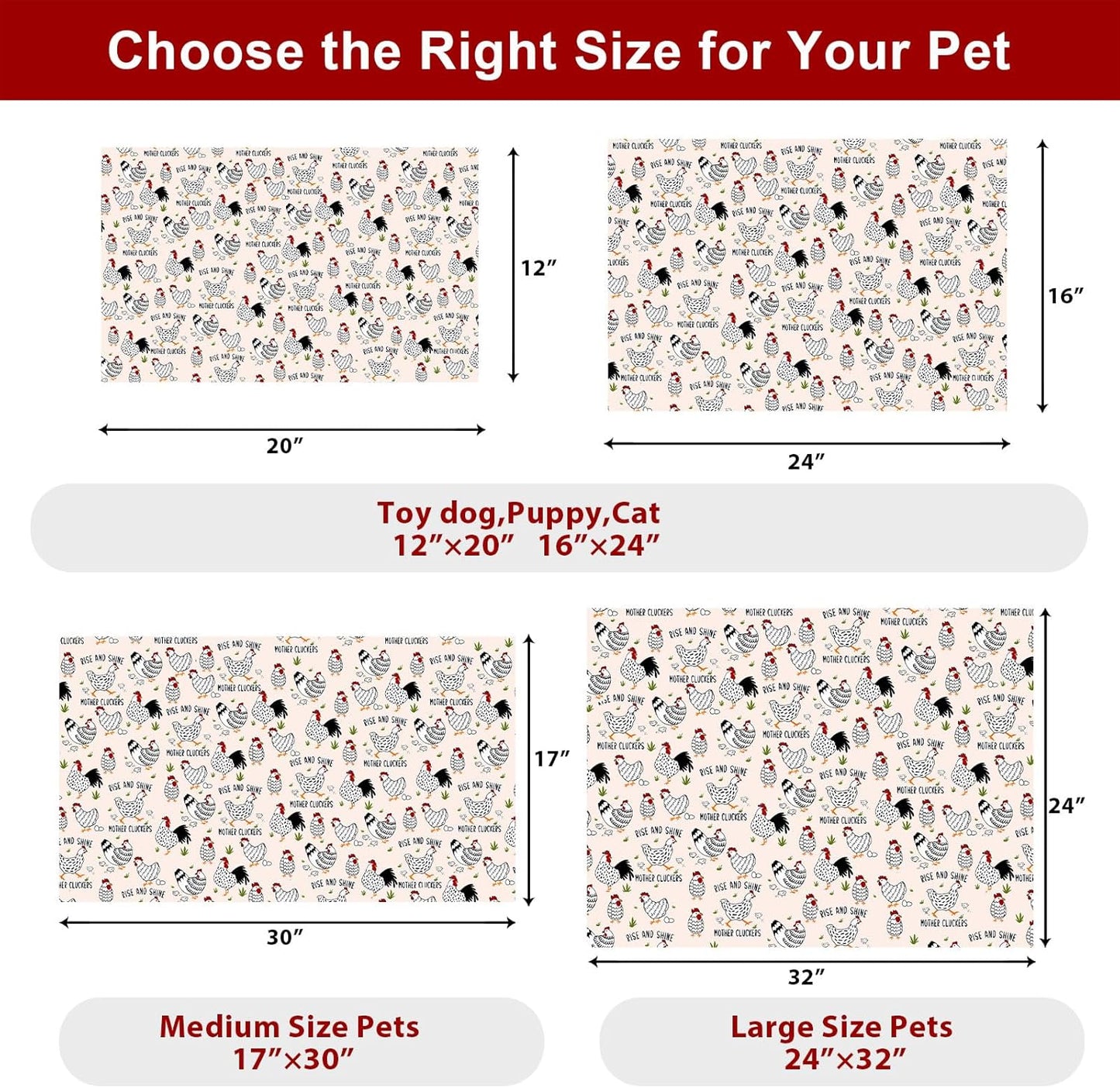 Dog Food Mats for Floors Waterproof Mat for Cat Food and Water Bowls - Absorbent Quick Dry Non Slip Mat for Pet Feeding