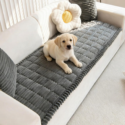 Mivnue Pet Couch Cover, Couch Covers for Dogs, Washable Dog Sofa Covers Couch Protector, Fuzzy Non Slip Couch Slipcover Pet Friendly (Brown, 27.6" x 59.1")