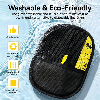 Pet Hair Remover Glove for Dogs and Cats 2 Pack Reusable Electrostatic 5 Finger Grooming Brush Tool Lint Catcher for Couch Clothing Car Seat