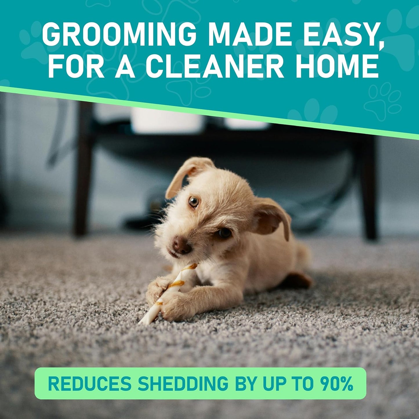 Maxpower Planet Dog Rake and Dog Hair Brush - Gently Removes Loose Undercoat, Mats and Tangled - Deshedding Grooming Tool for Dogs & Cats - Self Cleaning Slicker Brush - All Hair Types