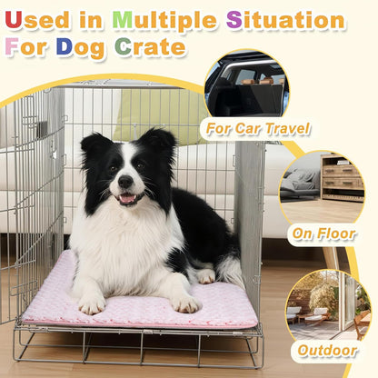Dog Bed for Crate Pad High Resilience Foam Crate Pad Mat for Medium Large Dogs Washable Anti-Slip, Outdoor, 35" x 22",Dark Gray