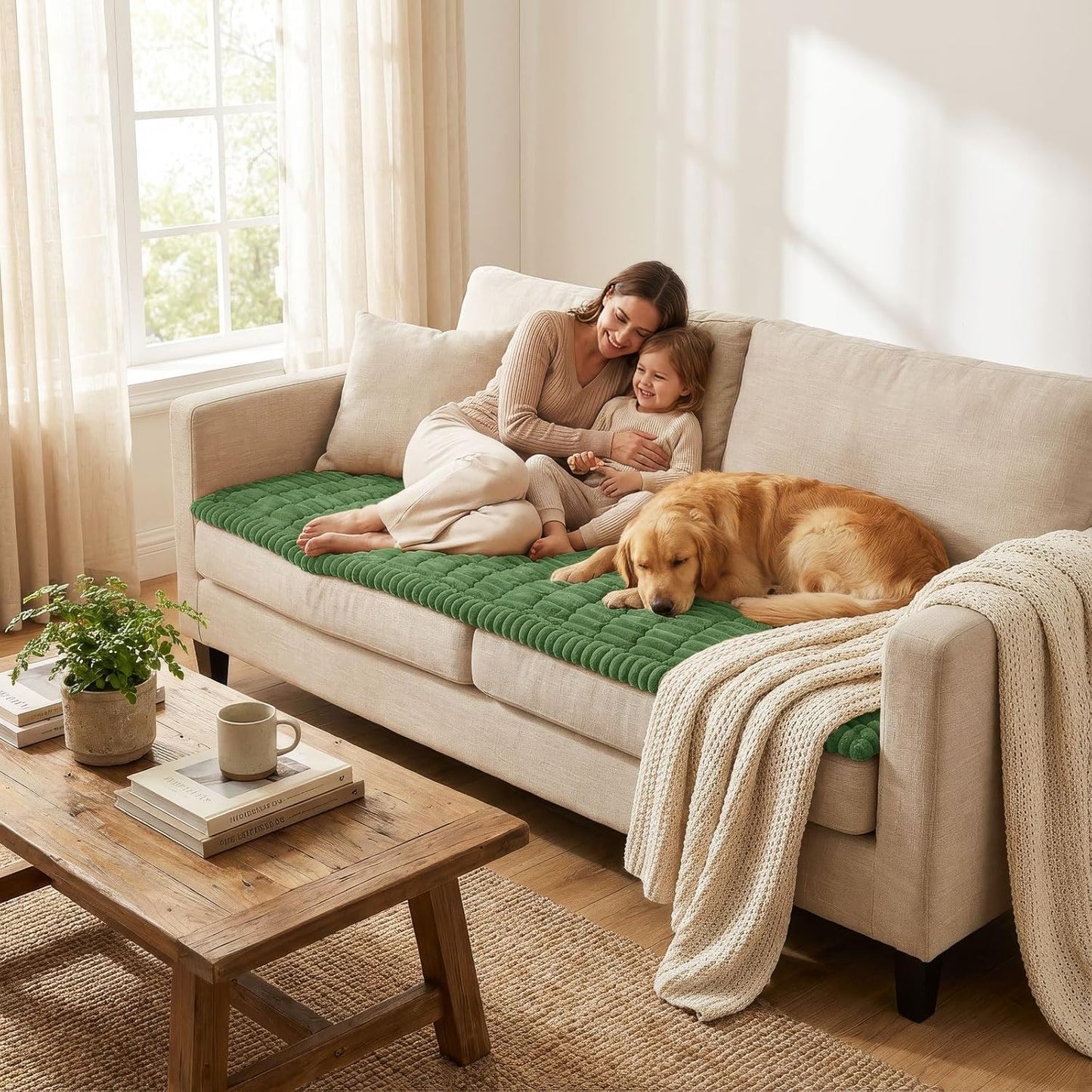 Smiry Couch Cover for Dogs, Non Slip Washable Sofa Protector for Pets, Soft Furniture Cover for Leather & Fabric Couches, Cozy Protect Against Fur, Dirt & Everyday Messes (Dark Grey, 27.6" x 59")