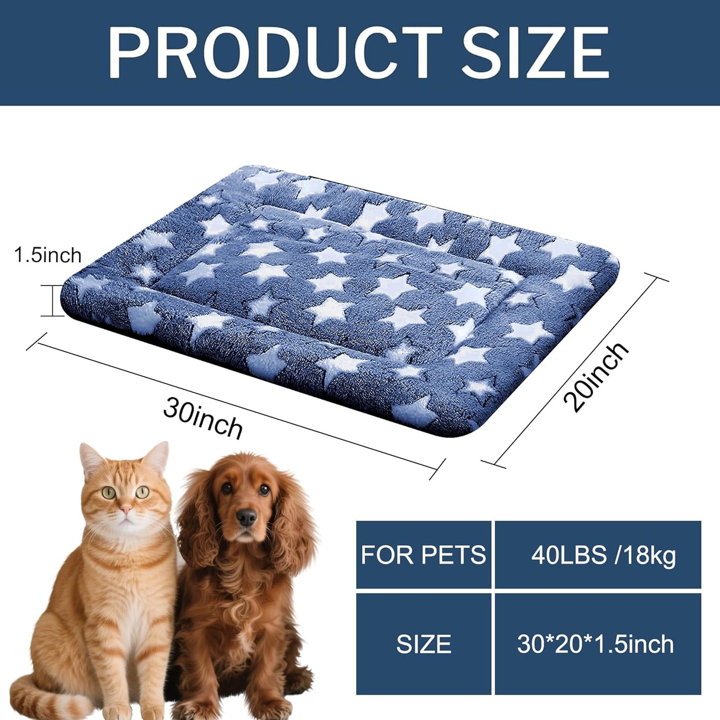 Dog Bed Mat – Soft & Comfortable Dog Kennel Pad for Crate – Durable Crate Bed & Mat for Dogs & Cats – Ideal for Crate, Kennel, and Home Use