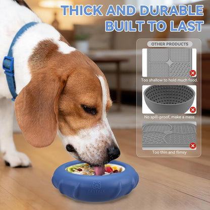 Dog Lick Bowl, Bestalk Wobbly Freeze Bowl Enrichment Feeder for Dogs, Anxiety Relief Lick Mat Puzzle Toy for Distraction, BPA Free Silicone, Dishwasher Safe(Rose,S)