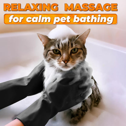 Cat and Dog Shampoo Gloves with 3000 Soft Bristles – 2-in-1 Dog Bath Gloves 11.6", Durable Silicone, Saves Shampoo | Massage, Grooming & Clean Wet or Dry – Made for Every Breed and Coat Style (Blue)
