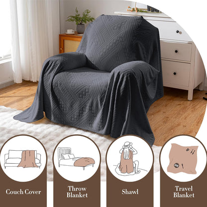 Waterproof Couch Cover, Reversible, Pet-Friendly, Washable and Anti-Slip Couch Covers for Sofa Protection with 3 Cushions, Sofa Slipcovers for Dogs and Cats (71×118in/Brown)