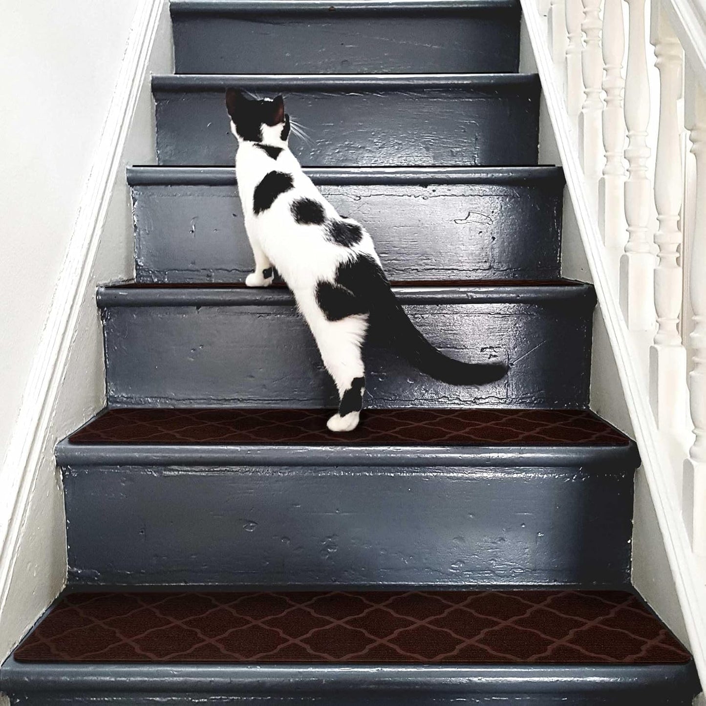 Extra Wide Non Slip Stair Treads for Wooden Steps – 15 Pack 9" x36'' Extra Wide Carpet Runners with Reusable Adhesive, Step Pads for Dogs, Kids, Seniors, Machine Washable – Geige