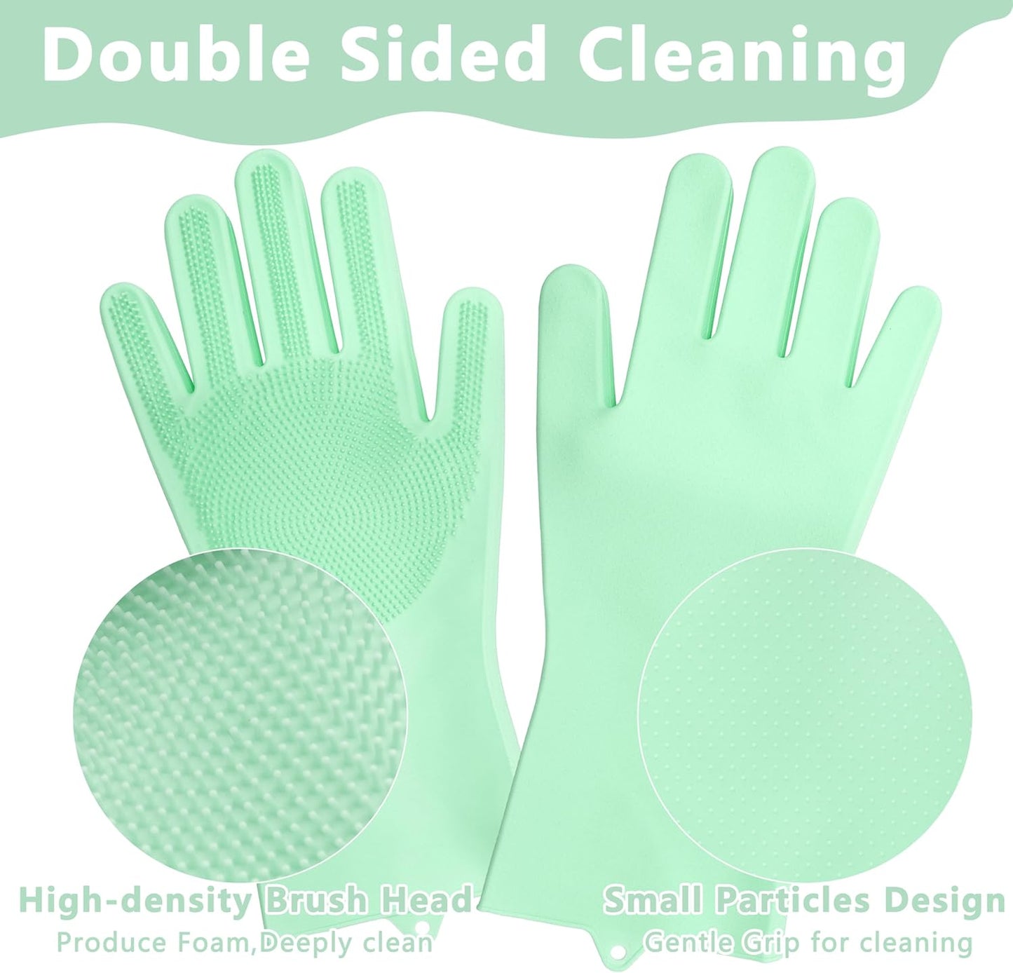 Pet Grooming Gloves—Heat Resistant Dog Washing Gloves with High-Density Teeth, Dog Bath Scrubber with Enhanced Five Finger Design, Silicone Gloves for Dogs and Cats Bathing, Massage (Blue)