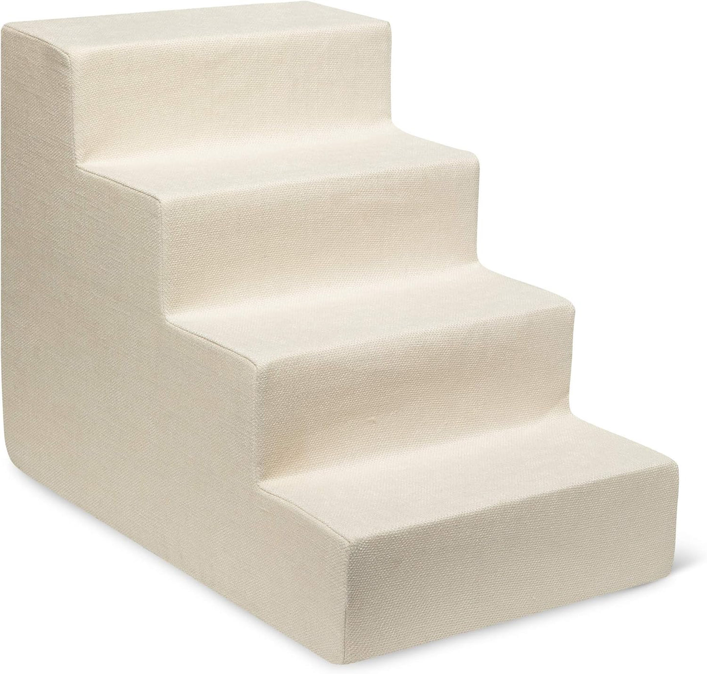 Best Pet Supplies Dog Stairs & Steps - Foam Steps for Small Dogs & Cats, Non-Slip Indoor Balanced Pet Step Support, Dog Ramp, No Assembly, Ash Gray Linen, 2-Step (12-inch Height)