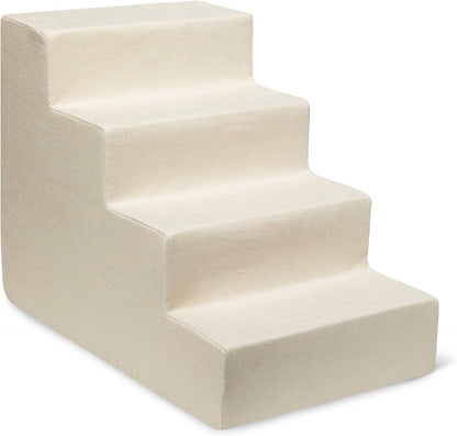 Best Pet Supplies Dog Stairs & Steps - Foam Steps for Small Dogs & Cats, Non-Slip Indoor Balanced Pet Step Support, Dog Ramp, No Assembly, Ash Gray Linen, 2-Step (12-inch Height)