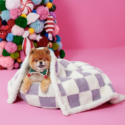 LE SURE Waterproof Dog Blanket for Large Dogs - Washable Double Sided Dog Blankets with Warm Jacquard Shag and Soft Sherpa Fleece, Pet Cat Blanket for Couch Protection, 3D Textured Cloud, Green