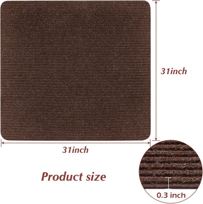 Stair Treads Non-Slip 16 Pack 8"x30" - Carpet Stair Runner for Indoor Wooden Steps with TPE Backing & Anti-Skid Surface, Reusable Adhesive Safety Rug for Kids/Elder/Pet-Friendly - Brown