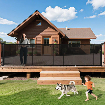 275" Retractable Baby Gates Dog Gate Extra Wide, 52" Tall Child Pet Safety Gate with Reinforced Strips for Stairs, Long Mesh Garage Gates Fence for Outdoor Indoor Large Openings Driveway Decks Patio