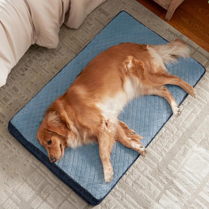 JOEJOY XL Dog Beds Large Sized Dog, Orthopedic Big Dogs Crate Bed with Washable Removable Cover, Extra Thick Egg-Crate Memory Foam Pet Beds up to 80 lbs, Grey, 41"x27"