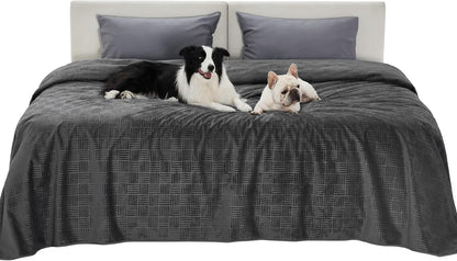 Bedsure Waterproof Couch Cover for Dogs Washable - Waterproof Blanket for Large Dogs Couch Sofa Bed Cozy, Lightweight Furniture Protector for Pet Cat Quick Drying, Ash Grey, 52x82IN