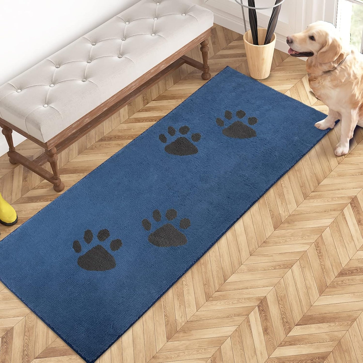PURRUGS Dirt Trapping Door Mat 20" x 31.5", Non-Skid/Slip Machine Washable Microfiber Entrance Rug, Shoes Scraper, Dog Doormat, Super Absorbent Floor Mat for Muddy Wet Shoes and Paws, Grey