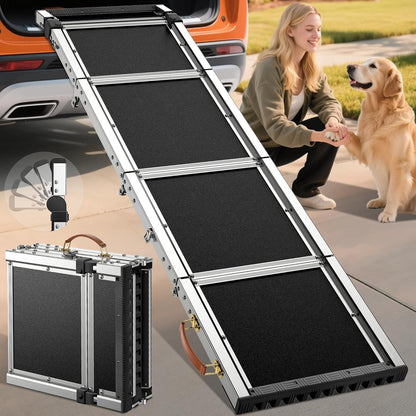 Extra Long 71”Dog Ramp Folding Pet Ramp for Car Large Dogs with Non-Slip Surface Dog Ramps up to 200 lb for Car SUV Truck (71“ Dog Ramp)