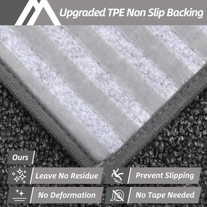 COSY HOMEER Edging Stair Treads Non-Slip Carpet Mat 28inX9in Indoor Stair Runners for Wooden Steps, Edging Stair Rugs for Kids and Dogs, 100% Polyester TPE Backing (7pc, Beige)
