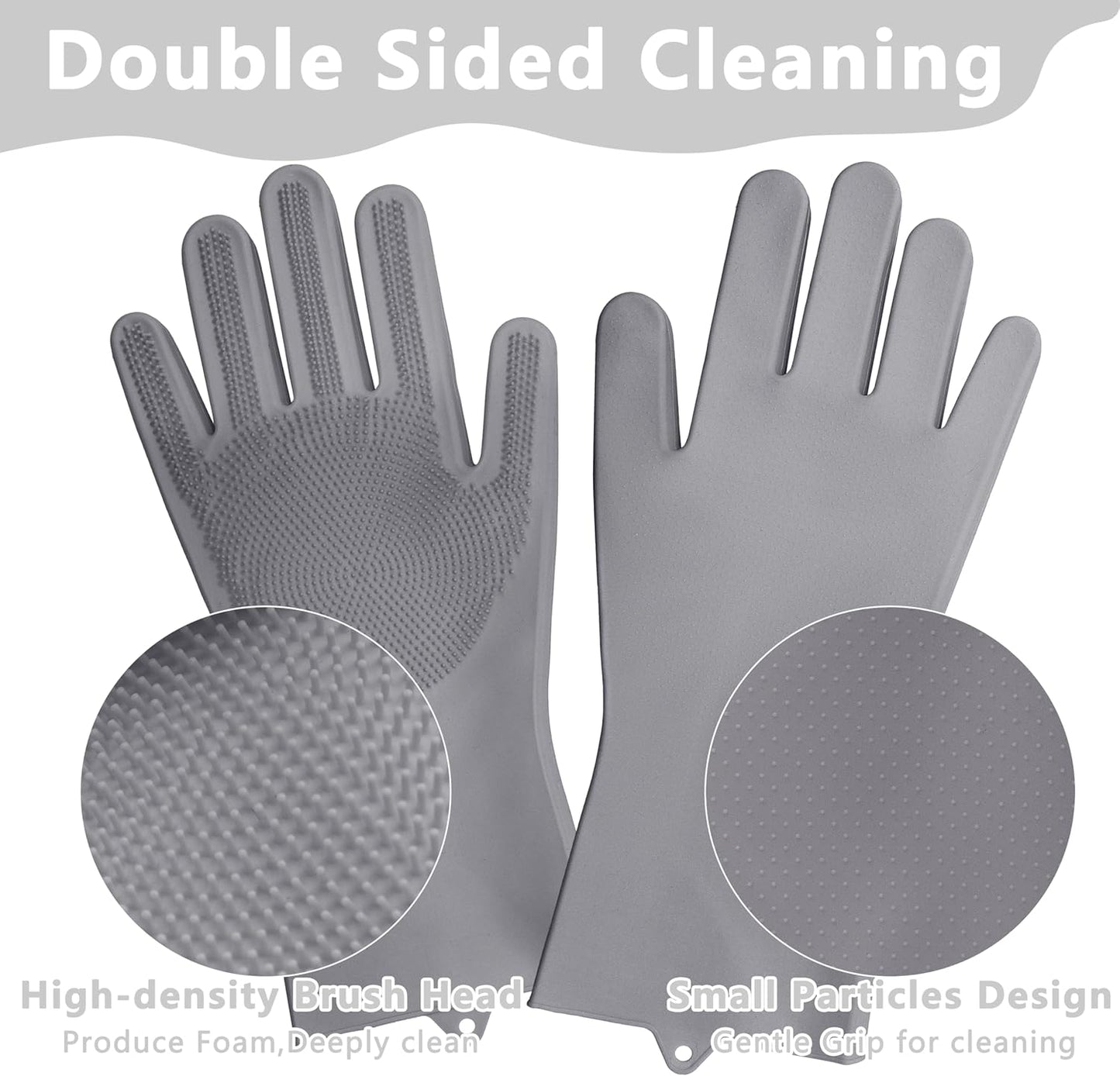 Pet Grooming Gloves—Heat Resistant Dog Washing Gloves with High-Density Teeth, Dog Bath Scrubber with Enhanced Five Finger Design, Silicone Gloves for Dogs and Cats Bathing, Massage (Blue)