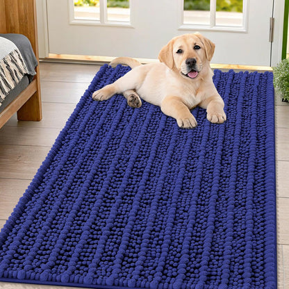 Smiry Dog Door Mat for Muddy Paws 30x20, Extra Soft Absorbent Chenille Doormat, Trap Moisture and Dirt, Non-Slip Machine Washable Front Door Mat for Indoor Entrance Inside Floor, Grey