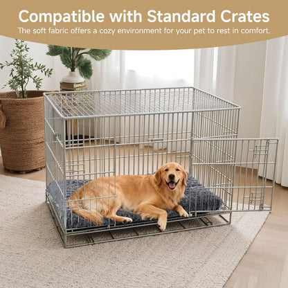 Washable Dog Bed Mat Ultra Soft Dog Crate Pad Comfy Fluffy Pet Kennel Beds Sleeping Mattress for Large Jumbo Medium Small Dogs, 36 x 23 Inch, Gray